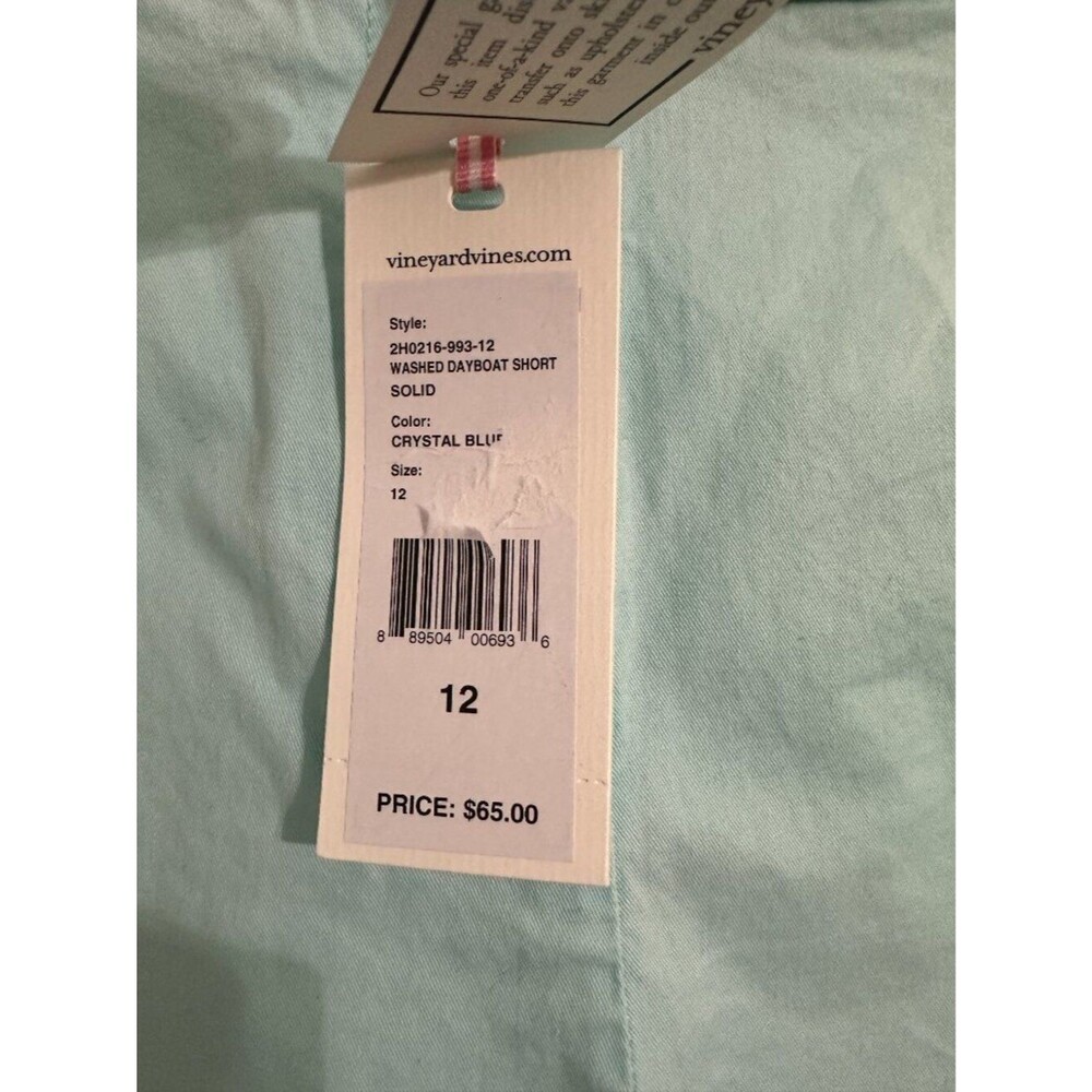 NWT Vineyard Vines Dayboat Shorts Size 12 Crystal Blue High Rise 3.5" Inseam - Picture 2 of 4